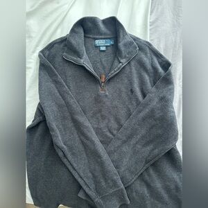 Men’s Polo Grey quarter zip sweater